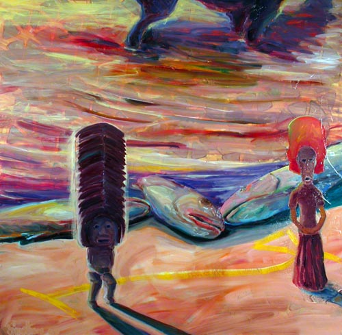     "Dark Seas”  "48" x 48",  Oil on panel, 2004.